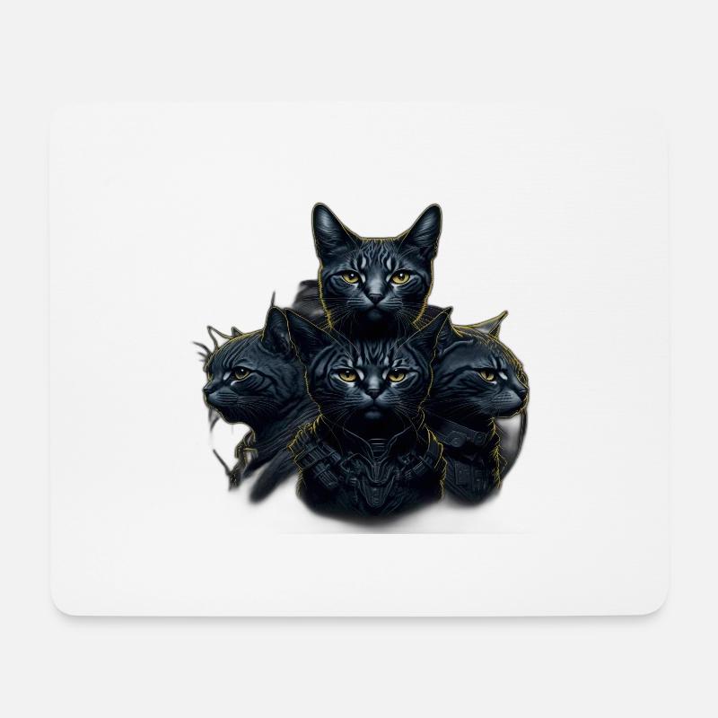 Trendige Katzen - Mousepad (Querformat) - Weiß