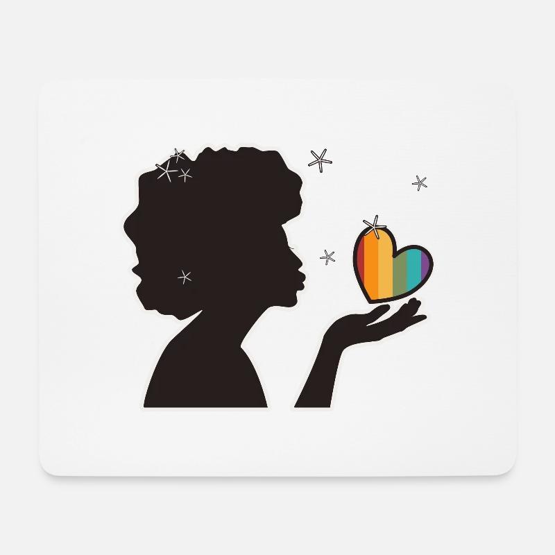 Handkuss queer - Mousepad (Querformat) - Weiß