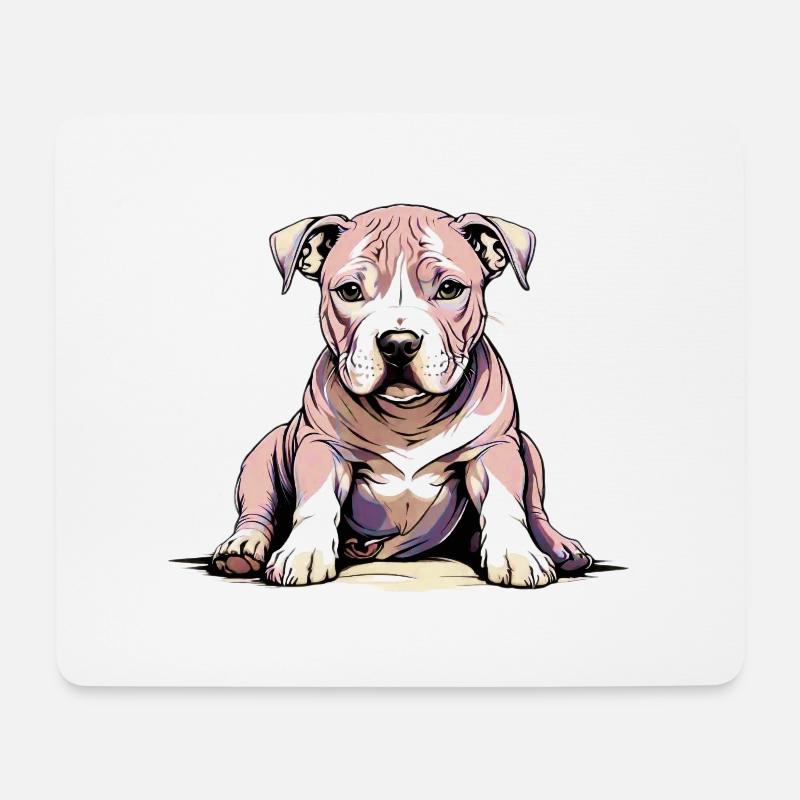 Pitbul Puppy - Mouse Pad (horizontal) - white