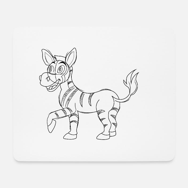 Zebra - Mousepad (Querformat) - Weiß