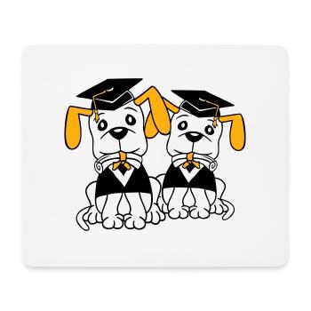 Dogs School Graduation Certificate Gymnasium College Abi - Mouse Pad (horizontal) - white - Front
