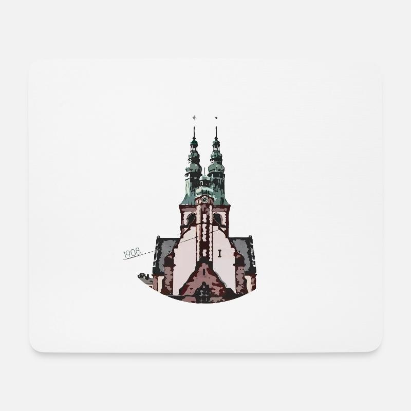 1908 Friedenskirche Kassel - Mousepad (Querformat) - Weiß