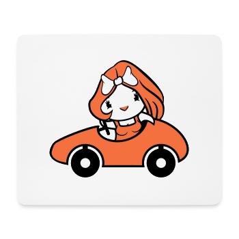 Vogel Dame Frau weiblich Auto fahren Ente Entlein - Mousepad (Querformat) - Weiß - Vorne
