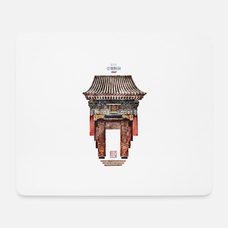 Chinesisch_Architektur_Renshou 1889_Sommerpalast - Mousepad (Querformat) - Weiß