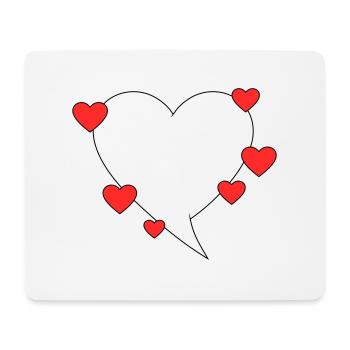 Speech bubble with hearts - Mouse Pad (horizontal) - white - Front