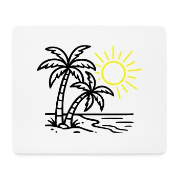 Island Palm Trees Beach - Mouse Pad (horizontal) - white - Front