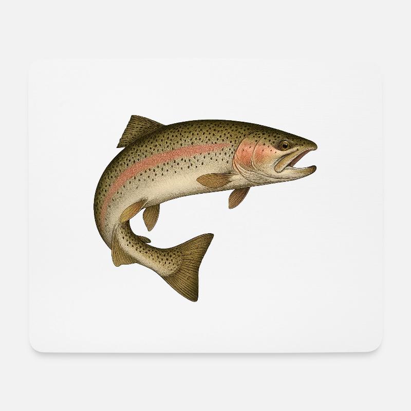 Fische Angeln - Mousepad (Querformat) - Weiß