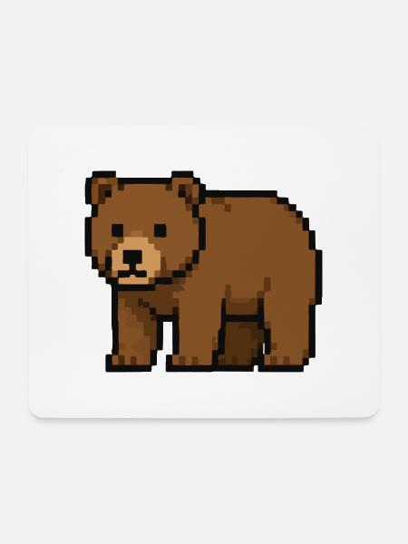 Pixelbär im Pixelwald - Mousepad (Querformat) - Weiß