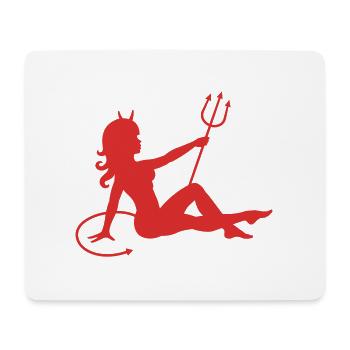 Erotisch Teufel Mädchen - Mousepad (Querformat) - Weiß - Vorne