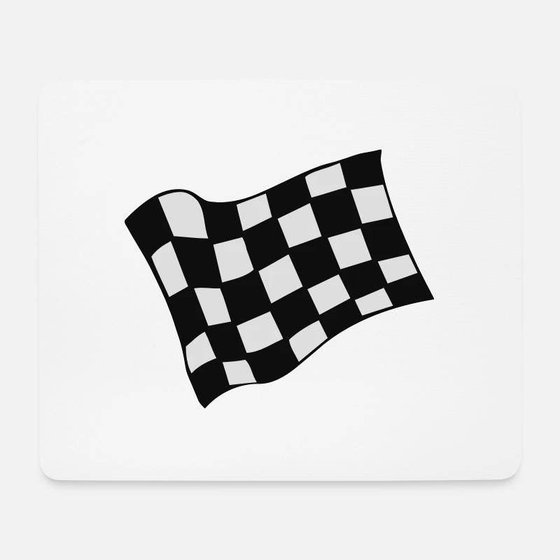 Racing Chequered Flag - Mouse Pad (horizontal) - white