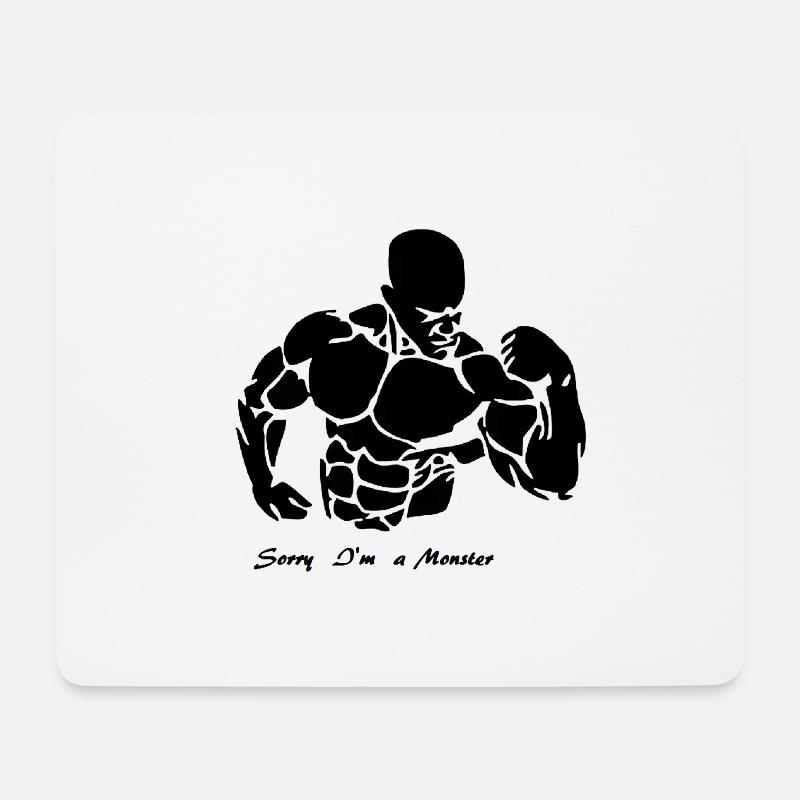 Bodybuilder Motiv - Mousepad (Querformat) - Weiß