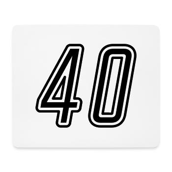 40 Number number - Mouse Pad (horizontal) - white - Front