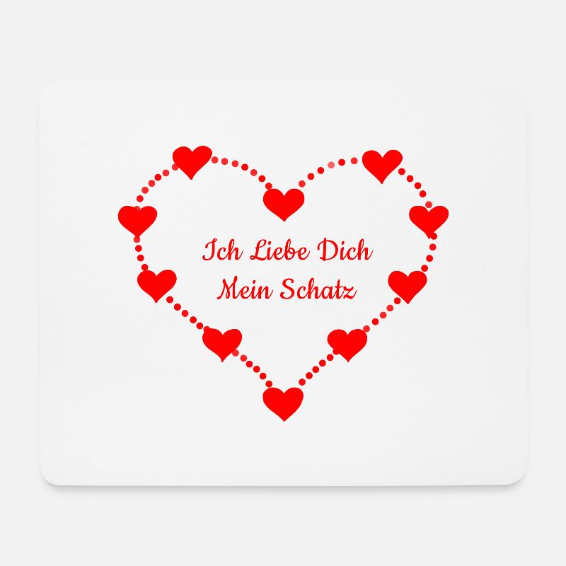Herz mit Liebesbotschaft für Partner - Mousepad (Querformat) - Weiß