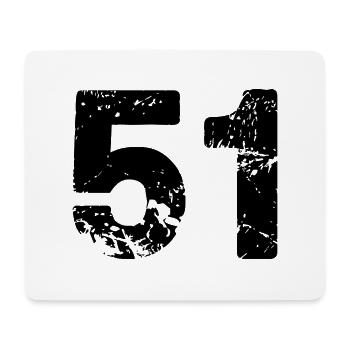 51 Zahl Trikot - Mousepad (Querformat) - Weiß - Vorne
