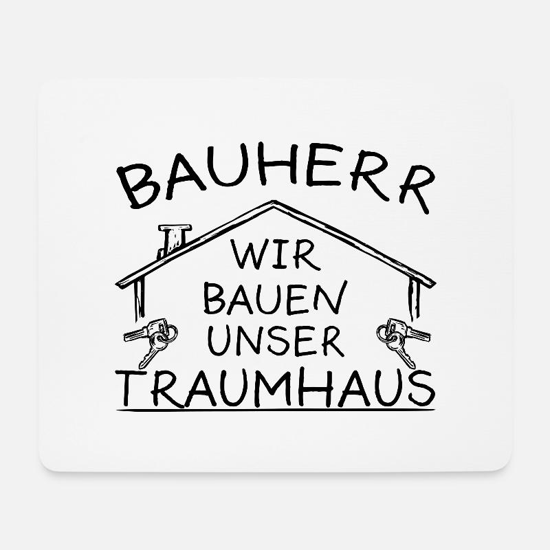 Bauherr Traumhaus Lustig Spruch Richtfest Geschenk - Mousepad (Querformat) - Weiß