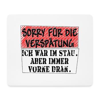 verspätung stau schwarz - Mousepad (Querformat) - Weiß - Vorne