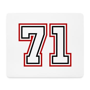 71 Zahl nummer - Mousepad (Querformat) - Weiß - Vorne