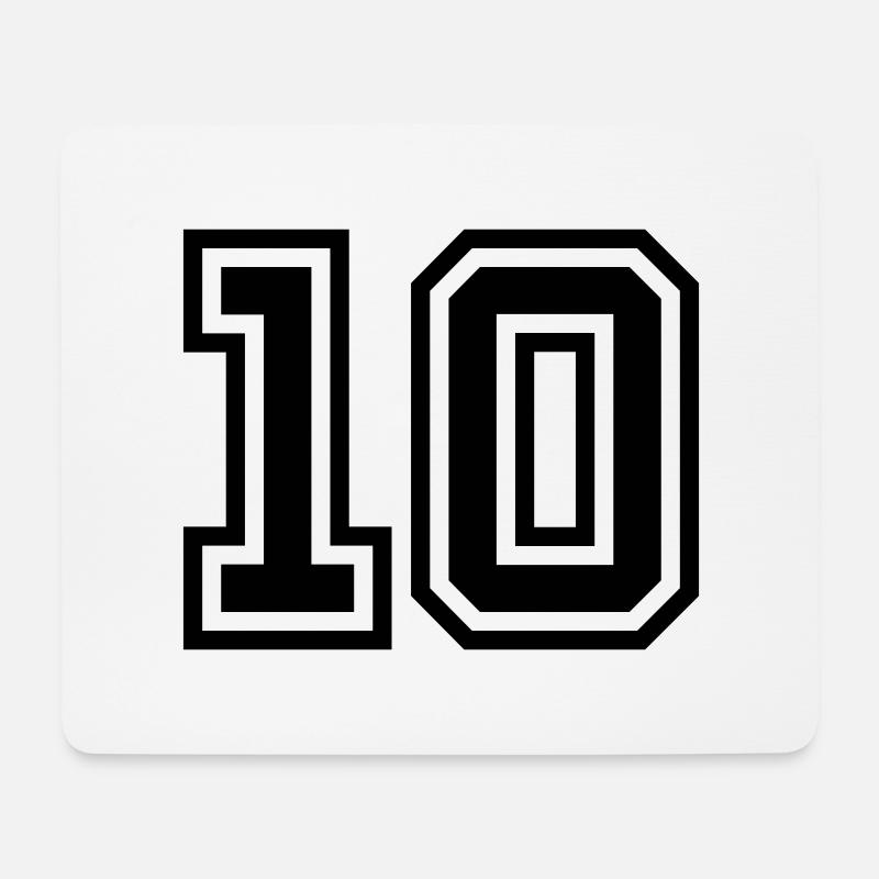 10 Zahl symbol - Mousepad (Querformat) - Weiß
