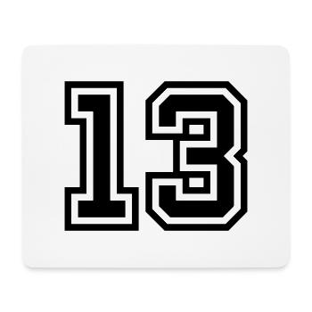 13 Zahl symbol - Mousepad (Querformat) - Weiß - Vorne