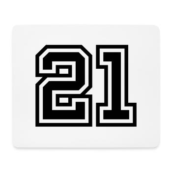 Symbole numérique 21 - Tapis de souris (format paysage) - blanc - Devant