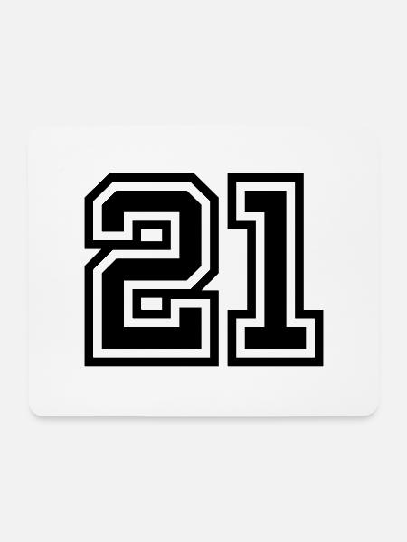 21 number symbol - Mouse Pad (horizontal) - white