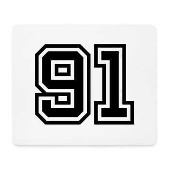 91 Number Symbol - Mouse Pad (horizontal) - white - Front