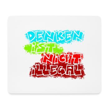 denken nicht illegal türkis - Mousepad (Querformat) - Weiß - Vorne