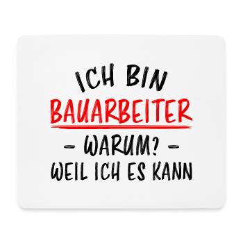Bauarbeiter Lustiger Spruch Baustelle Job Geschenk - Mousepad (Querformat) - Weiß - Vorne