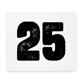 25 Zahl Trikot - Mousepad (Querformat) - Weiß - Vorne