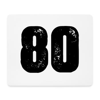 80 Zahl Trikot - Mousepad (Querformat) - Weiß - Vorne