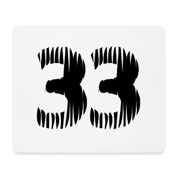 33 Zahl Trikot - Mousepad (Querformat) - Weiß - Vorne