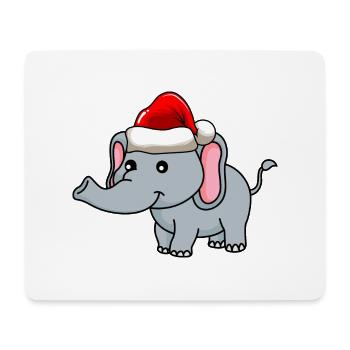 Elefant Weihnachten Comic - Mousepad (Querformat) - Weiß - Vorne
