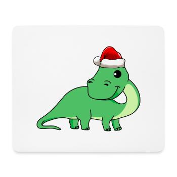 Dinosaurier brontosaurus Weihnachten - Mousepad (Querformat) - Weiß - Vorne