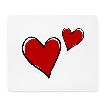 Hearts Symbol Love - Tapis de souris (format paysage) - blanc - Devant