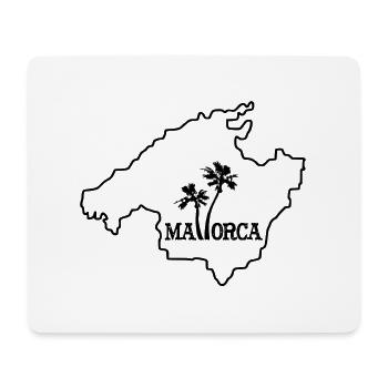 Karte von der Insel von Mallorca mit zwei Palmen - Mousepad (Querformat) - Weiß - Vorne