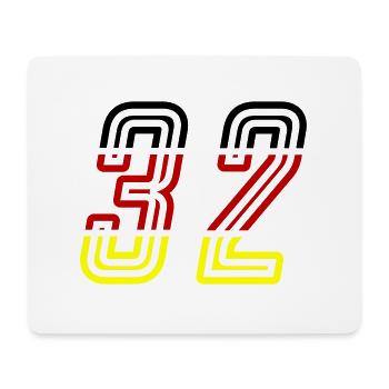 32 Symbole numérique Allemagne - Tapis de souris (format paysage) - blanc - Devant
