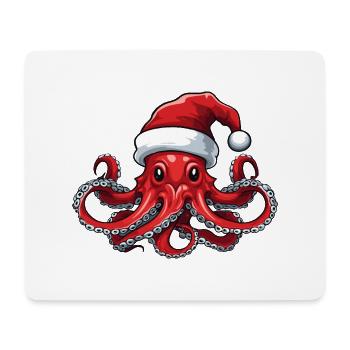 Octopus Octopus Christmas Portrait Xmas - Mouse Pad (horizontal) - white - Front