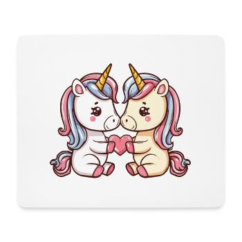 Unicorn Couple In Love Animal Valentine's Day - Mouse Pad (horizontal) - white - Front