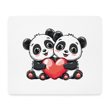 Panda Paar Liebe Couple Verliebt - Mousepad (Querformat) - Weiß - Vorne