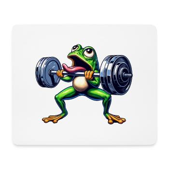 Frog Toad Workout Dumbbell Workout Funny - Mouse Pad (horizontal) - white - Front