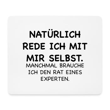 lustig Selbstgespraech Experte Geschenk - Mousepad (Querformat) - Weiß - Vorne