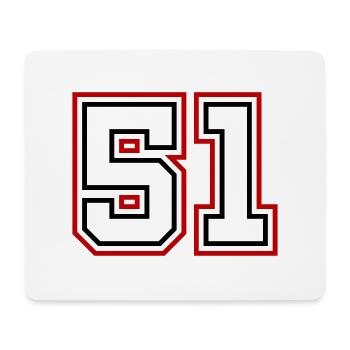 51 Number number - Mouse Pad (horizontal) - white - Front