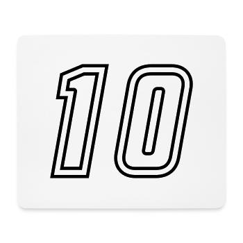10 Number number - Mouse Pad (horizontal) - white - Front