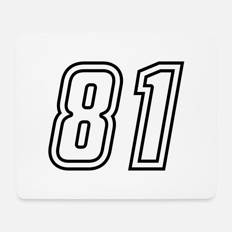 81 Zahl nummer - Mousepad (Querformat) - Weiß