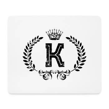 Couronne de lettre K - Tapis de souris (format paysage) - blanc - Devant