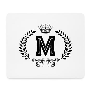 M Buchstabe Kranz - Mousepad (Querformat) - Weiß - Vorne