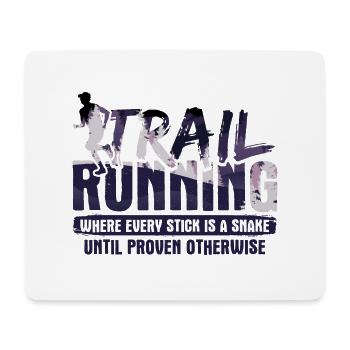 Berg-Laufen Für Läufer Trailrunning - Mousepad (Querformat) - Weiß - Vorne