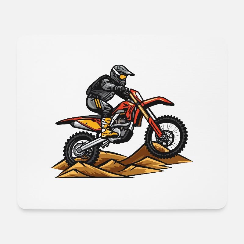 Motocross Sport - Mousepad (Querformat) - Weiß