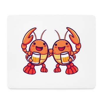 Hummer Krebs Bier Lustig Party - Mousepad (Querformat) - Weiß - Vorne