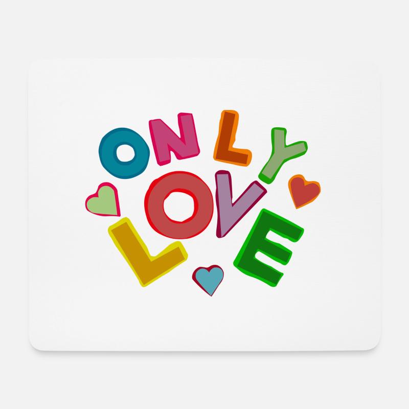 Only Love bunt - Mousepad (Querformat) - Weiß